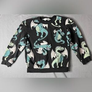 H&M Kids Dragon Print Sweater - Black and Teal